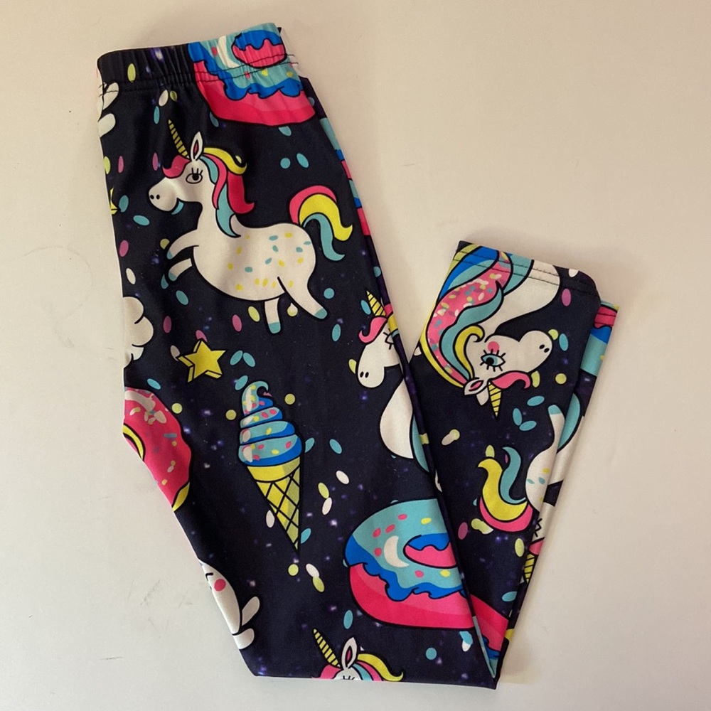 Cartoon Ice cream rainbow Unicorn leggings size 6